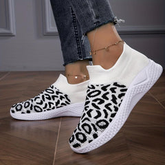 Leopard Print Casual Shoes Lightweight Breathable Sneakers