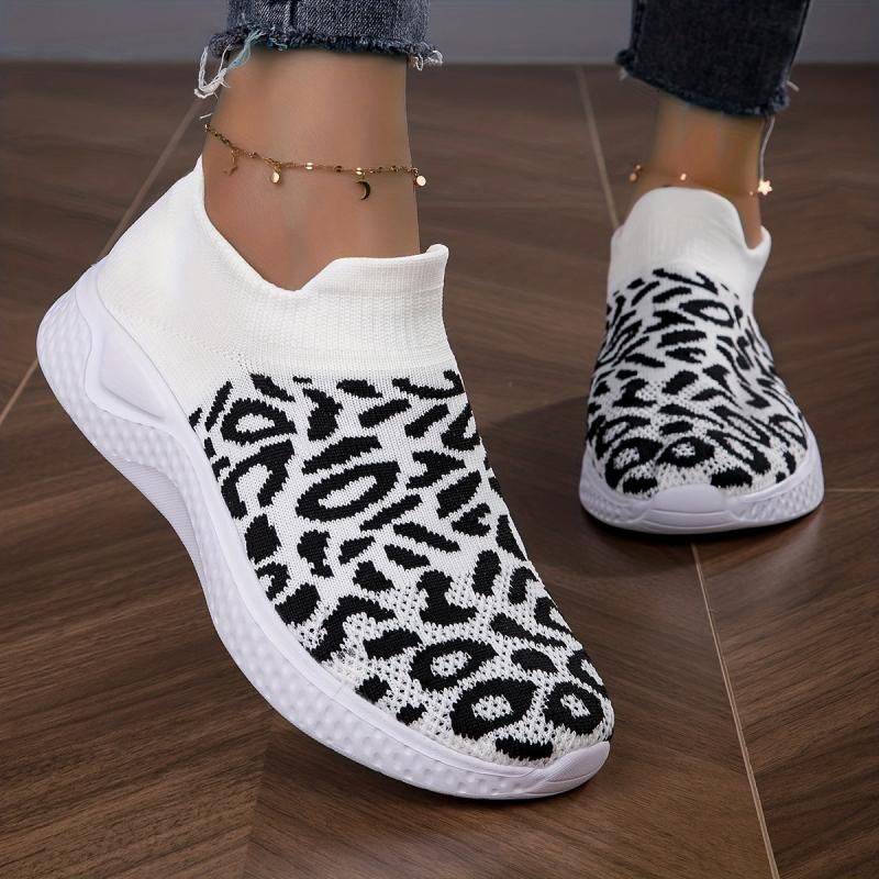 Leopard Print Casual Shoes Lightweight Breathable Sneakers