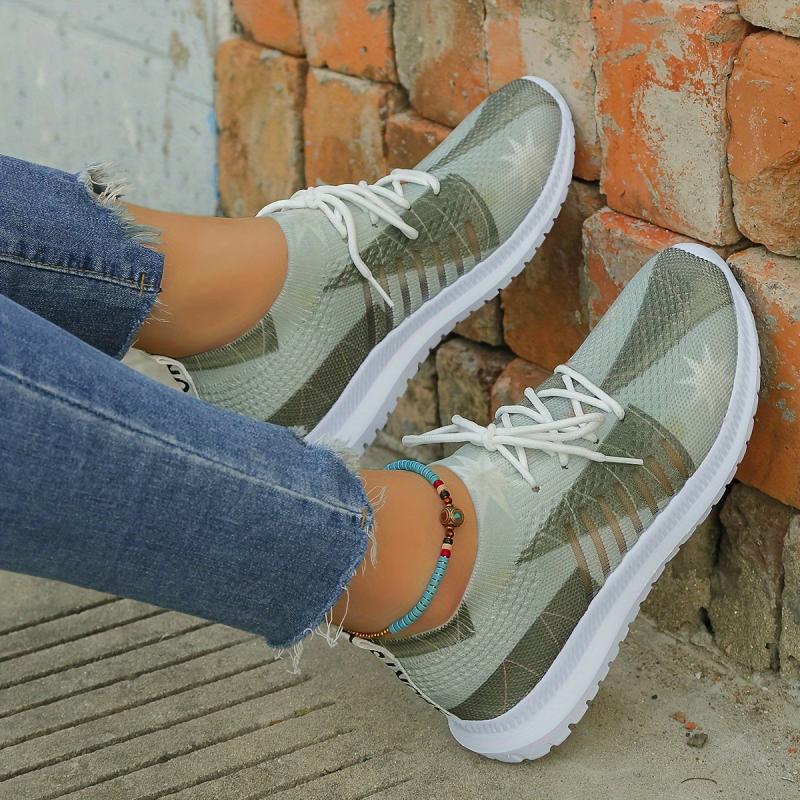 Christmas Pattern Soft Mesh Sneakers Lightweight Breathable Shoes