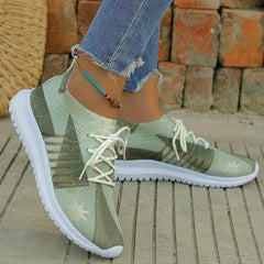 Christmas Pattern Soft Mesh Sneakers Lightweight Breathable Shoes
