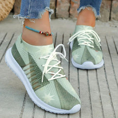 Christmas Pattern Soft Mesh Sneakers Lightweight Breathable Shoes