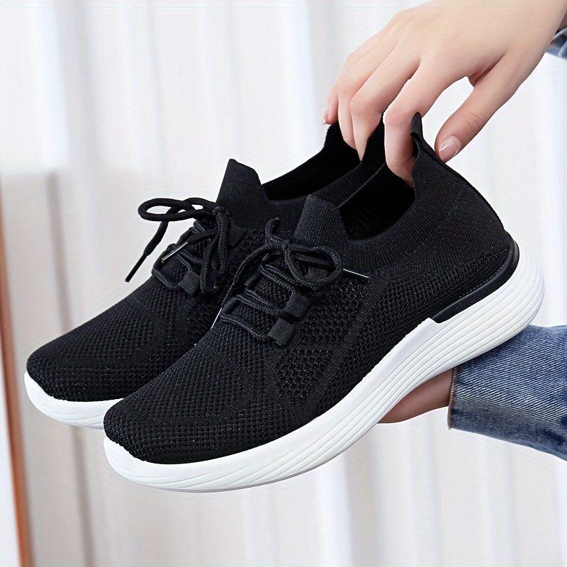 Women's Casual Mesh Sneakers Lace-up Breathable Anti-slip Running Shoes