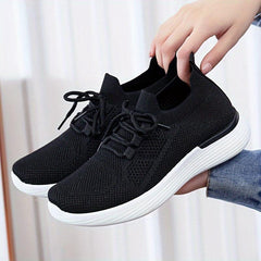 Women's Casual Mesh Sneakers Lace-up Breathable Anti-slip Running Shoes