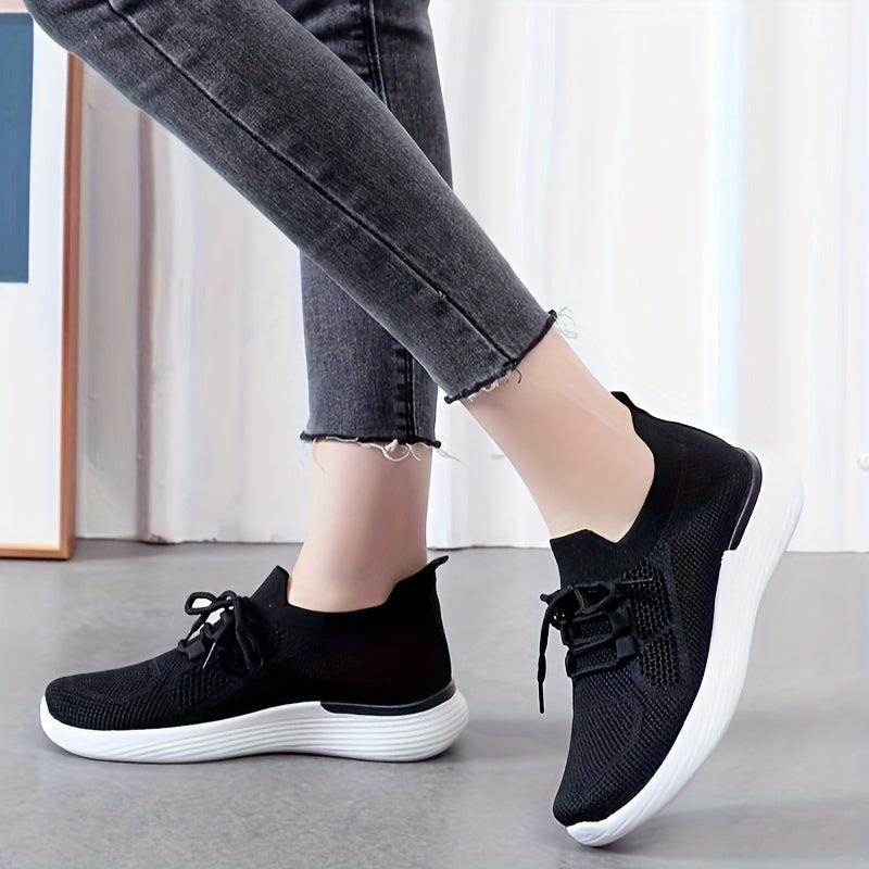 Women's Casual Mesh Sneakers Lace-up Breathable Anti-slip Running Shoes