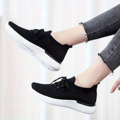 Women's Casual Mesh Sneakers Lace-up Breathable Anti-slip Running Shoes