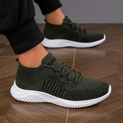 Women's Lace Up Breathable Running Shoes Soft Sole Mesh Sneakers