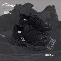HUANQIU Lace-up Mesh Chunky Sneakers Platform Dad Shoes