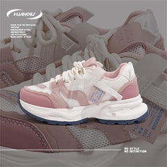 HUANQIU Lace-up Mesh Chunky Sneakers Platform Dad Shoes