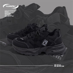 HUANQIU Lace-up Mesh Chunky Sneakers Platform Dad Shoes