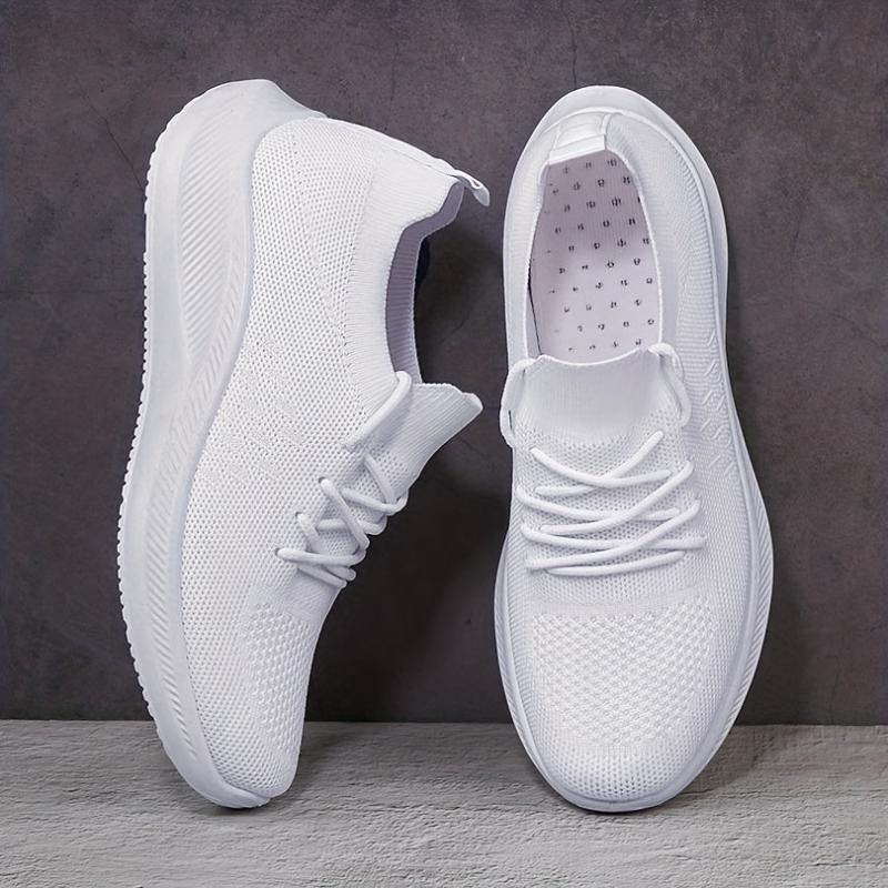 Soft Thick Sole Shock Absorption Mesh Breathable Flying Woven Shoes