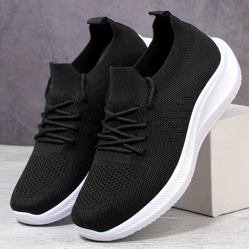 Soft Thick Sole Shock Absorption Mesh Breathable Flying Woven Shoes