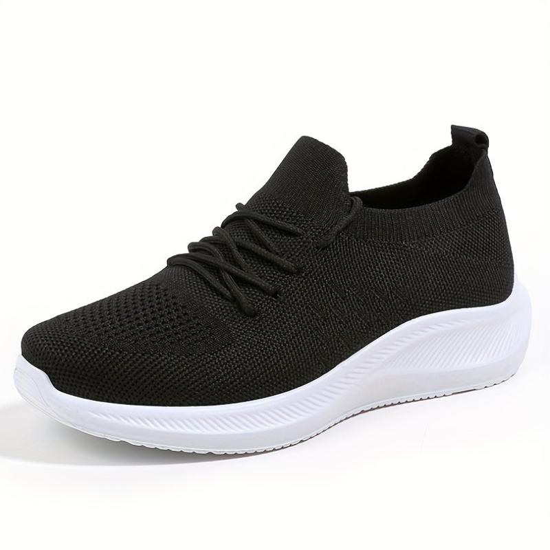 Soft Thick Sole Shock Absorption Mesh Breathable Flying Woven Shoes