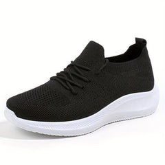 Soft Thick Sole Shock Absorption Mesh Breathable Flying Woven Shoes