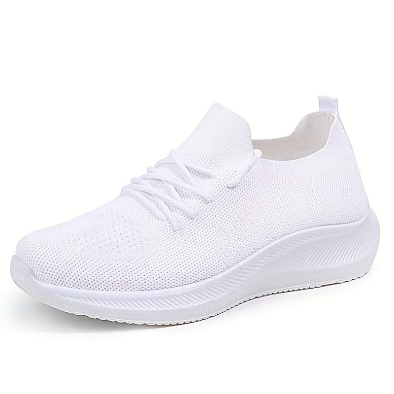 Soft Thick Sole Shock Absorption Mesh Breathable Flying Woven Shoes