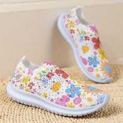 Women's Floral Rhinestone Tennis Shoes Non-Slip Lightweight Travel Shoes