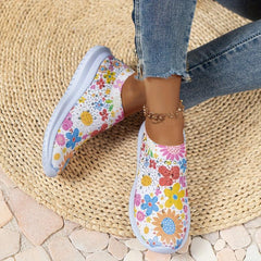 Women's Floral Rhinestone Tennis Shoes Non-Slip Lightweight Travel Shoes