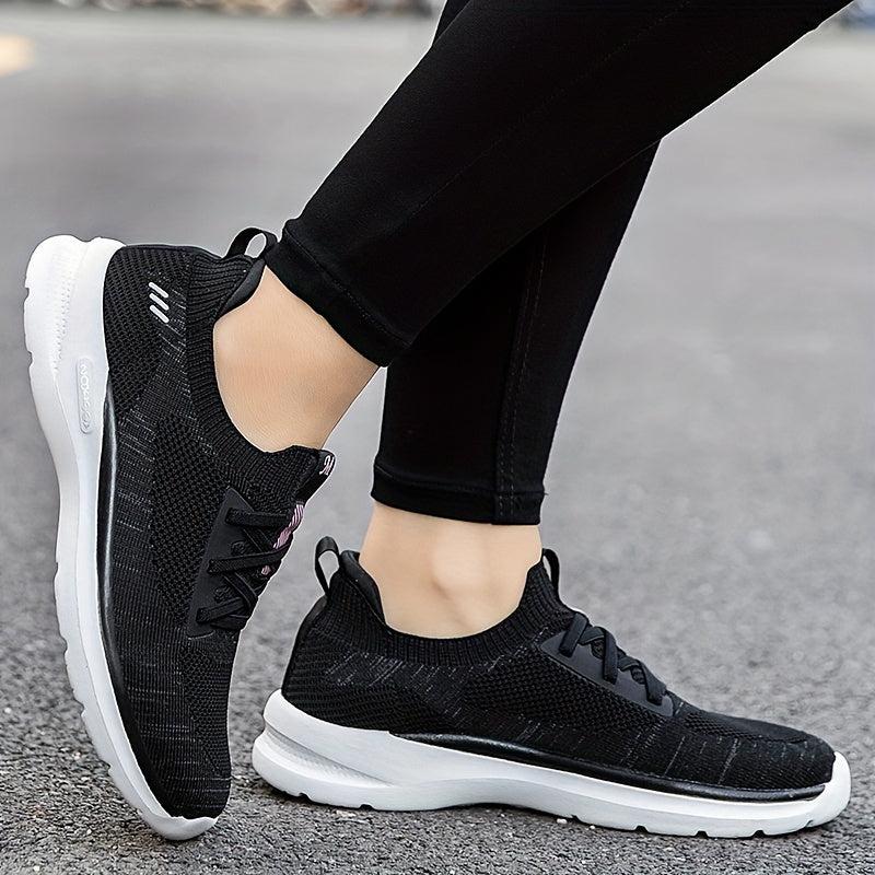 Women's Breathable Mesh Sneakers Lace up Sporty Non slip Outdoor Running Shoes