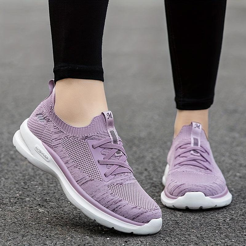 Women's Breathable Mesh Sneakers Lace up Sporty Non slip Outdoor Running Shoes