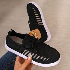 Women's Lace-Up Running Shoes Breathable Mesh Lightweight Sneakers