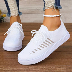 Women's Lace-Up Running Shoes Breathable Mesh Lightweight Sneakers
