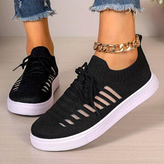 Women's Lace-Up Running Shoes Breathable Mesh Lightweight Sneakers