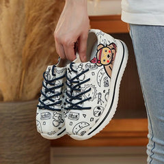 Women's Bear Graffiti Sneakers Lightweight Sports Shoes