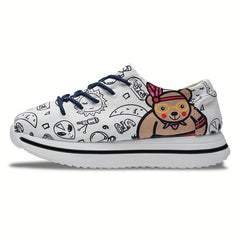Women's Bear Graffiti Sneakers Lightweight Sports Shoes