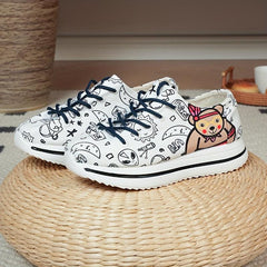 Women's Bear Graffiti Sneakers Lightweight Sports Shoes
