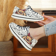Women's Bear Graffiti Sneakers Lightweight Sports Shoes