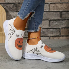 Wacky Pumpkin Ghost Print Running Shoes
