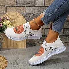 Wacky Pumpkin Ghost Print Running Shoes