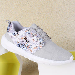 Floral Print Mesh Running Shoes Comfortable Cushioning Sneakers