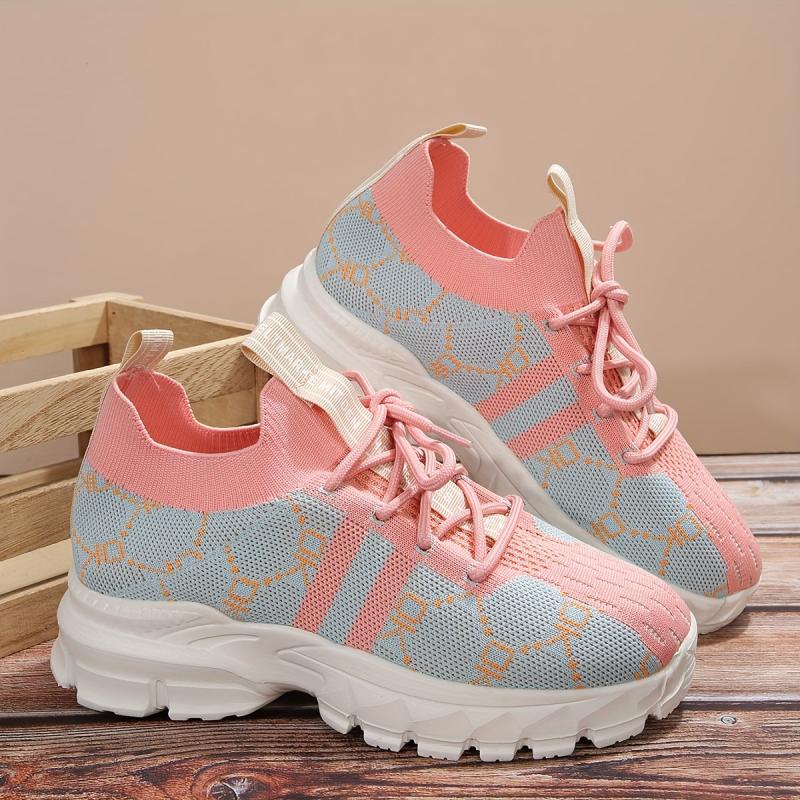 Women's Lace up Chunky Sneakers Lightweight Running Shoes