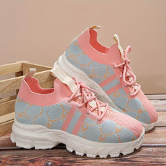 Women's Lace up Chunky Sneakers Lightweight Running Shoes