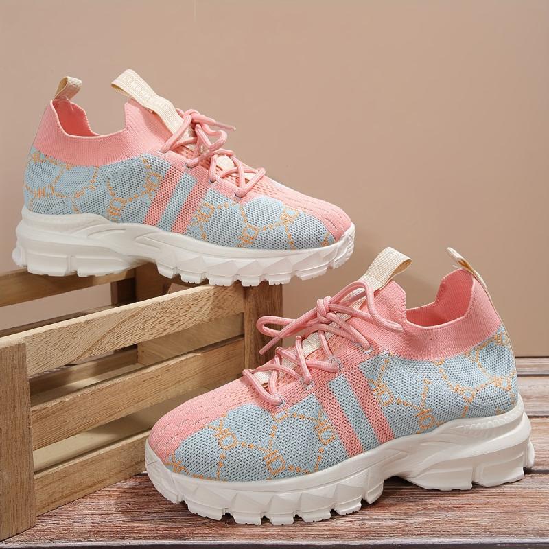 Women's Lace up Chunky Sneakers Lightweight Running Shoes