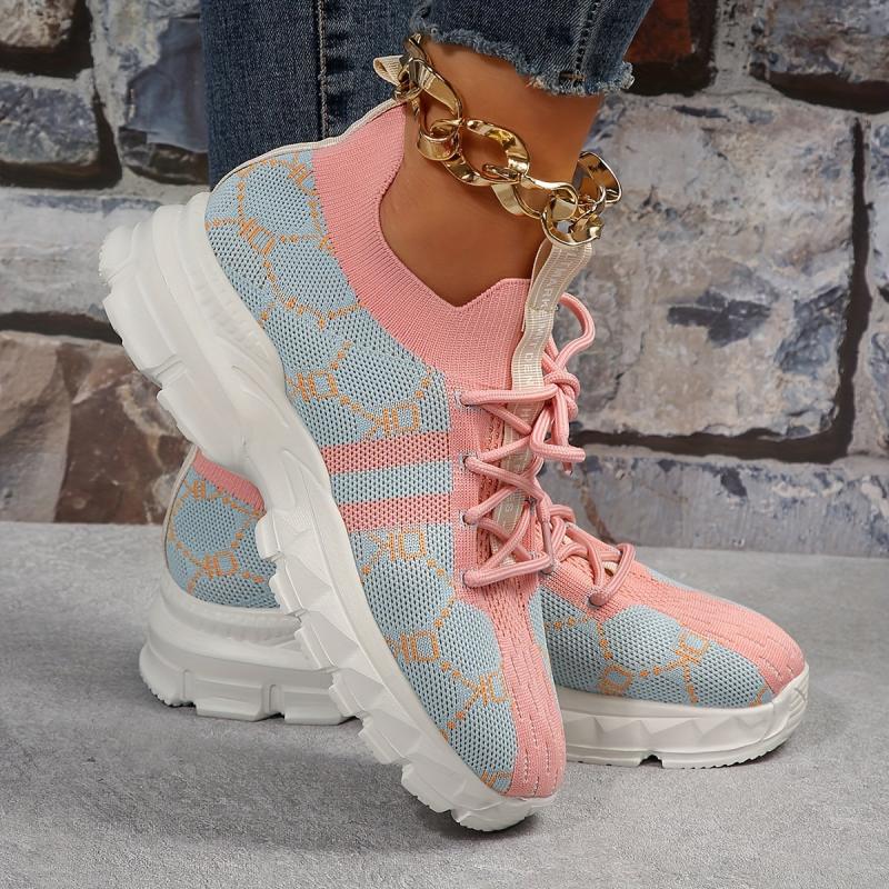 Women's Lace up Chunky Sneakers Lightweight Running Shoes