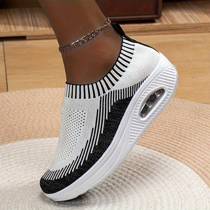 Women's Slip on Socks Sneakers Air Cushion Chunky Walking Shoes
