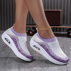 Women's Slip on Socks Sneakers Air Cushion Chunky Walking Shoes