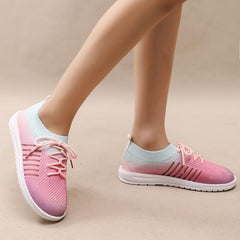 Women's Ombre Knit Mesh Sneakers Lightweight Flats Casual Walking Shoes