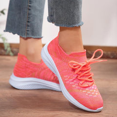 Women's Lace up Sneakers Mesh Non slip Running Shoes