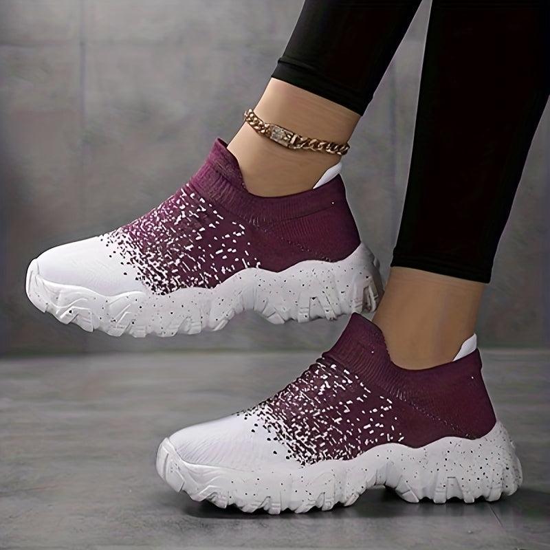 Women's Ombre Slip-On Sneakers Casual Walking Shoes