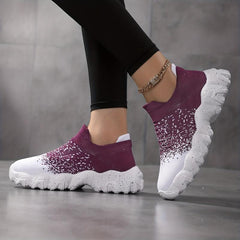 Women's Ombre Slip-On Sneakers Casual Walking Shoes
