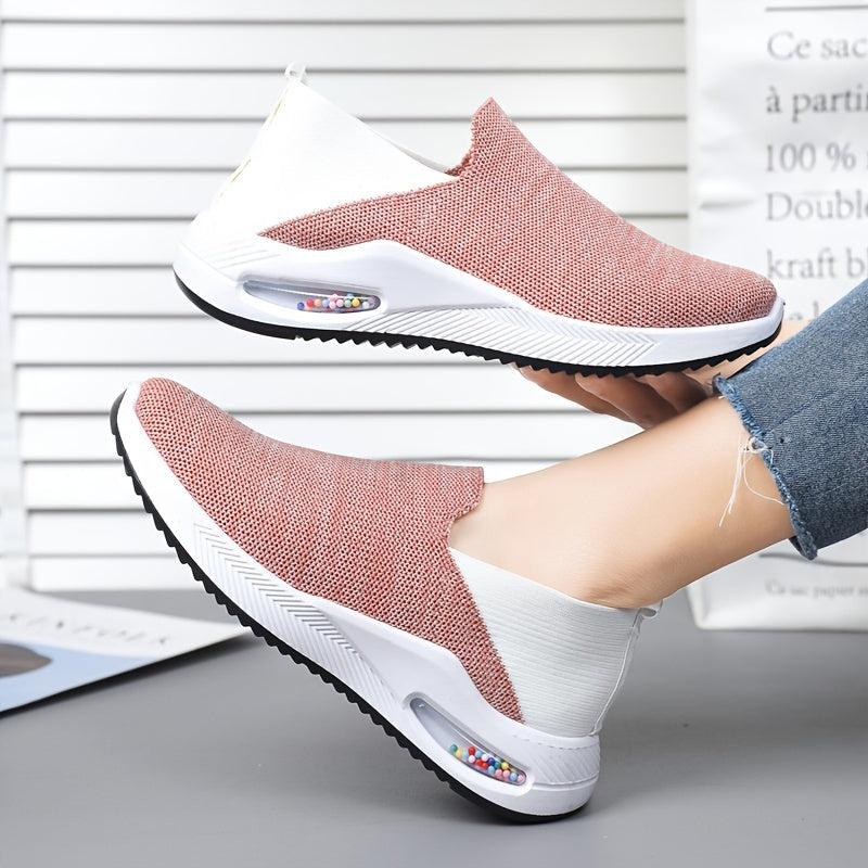 Soft Breathable Woven Shoes Non Slip Lightweight Slip On Sneakers