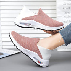Soft Breathable Woven Shoes Non Slip Lightweight Slip On Sneakers