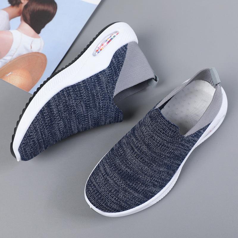 Soft Breathable Woven Shoes Non Slip Lightweight Slip On Sneakers
