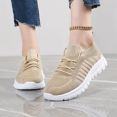 Mesh Breathable Low Top Sneakers Lace Up Running Shoes Women's