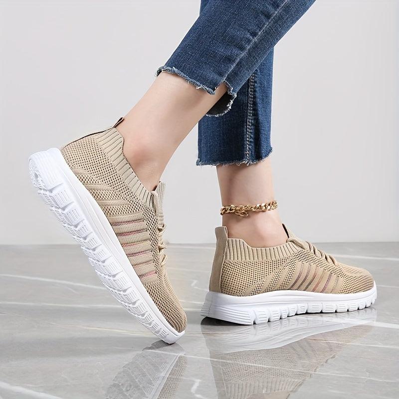 Mesh Breathable Low Top Sneakers Lace Up Running Shoes Women's