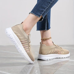 Mesh Breathable Low Top Sneakers Lace Up Running Shoes Women's
