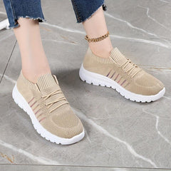 Mesh Breathable Low Top Sneakers Lace Up Running Shoes Women's