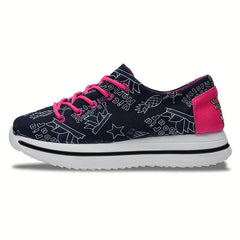 Women's Graffiti Print Thick Bottom Skateboard Shoes